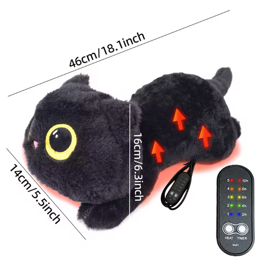 Verwarmde Kat Knuffel Kussen – USB Warmtekussen voor Rug, Nek en Schouders