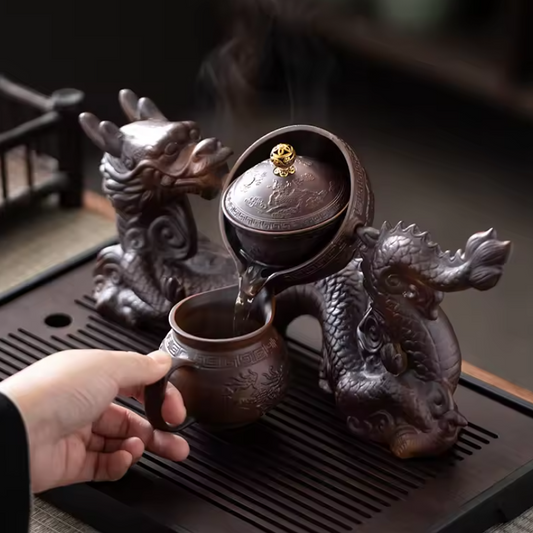 Chinese Kung Fu Thee Set – Semi-automatische Theepot met Magnetisch Schenksysteem, Creatief en Traditioneel Design