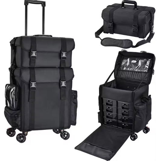 Make-up Trolley Tas met Wielen – Professionele Cosmetica Organizer Reistas