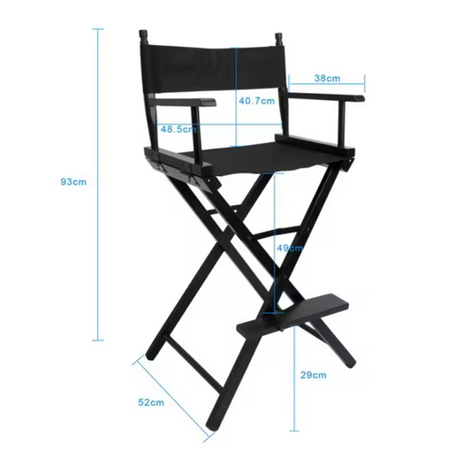 Opvouwbare Regisseursstoel van Massief Hout – Draagbare Canvas Make-up Stoel voor Studio en Outdoor Gebruik