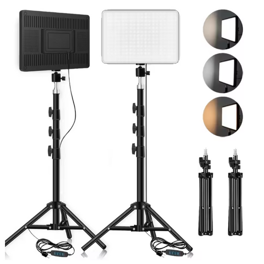 LED Videolamp met Statief – Verlichting voor Streaming, Fotografie en Videocalls