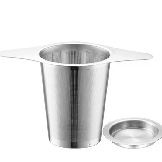 RVS Theefilter met Dubbele Handgreep – Fijnmazige Theezeef voor Losse Thee