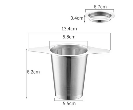 RVS Theefilter met Dubbele Handgreep – Fijnmazige Theezeef voor Losse Thee