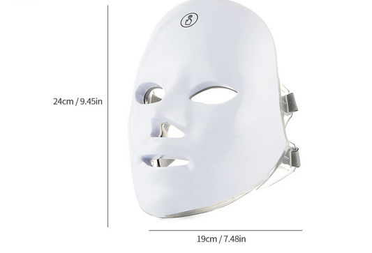 Draadloos LED Gezichts- en Nekmasker – 7 Kleuren Lichttherapie voor Huidverjonging en Versteviging