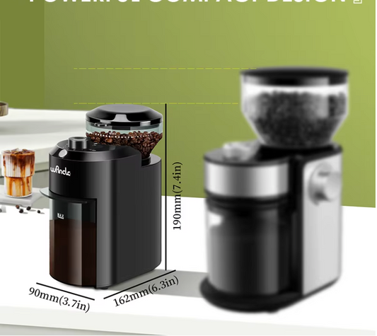 Elektrische Koffiemolen met Maalschijven – 28 Instellingen en Instelbare Hoeveelheid voor Perfecte Koffie