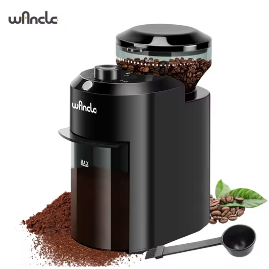 Elektrische Koffiemolen met Maalschijven – 28 Instellingen en Instelbare Hoeveelheid voor Perfecte Koffie