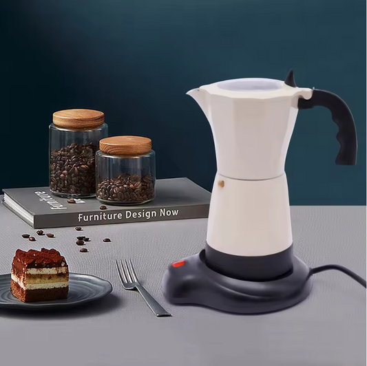 Elektrische Espresso Maker 300ml – Moka Pot met 2.5 Bar en 480W voor 1-6 Kopjes