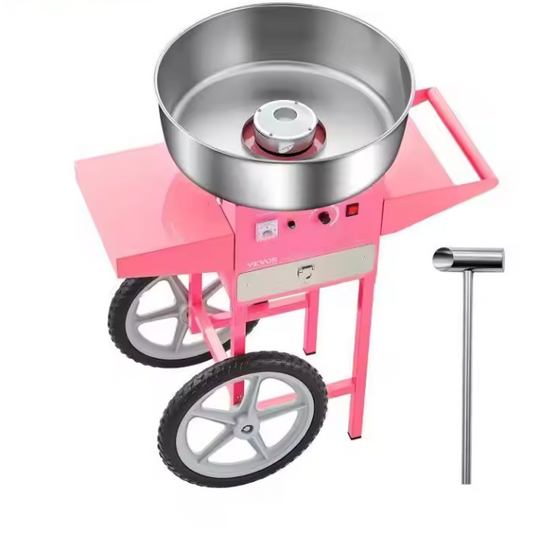 Suikerspin Machine 1000W met Kar – Professionele Cotton Candy Maker met RVS Kom