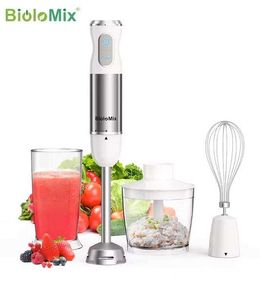 Staafmixer 1000W 4-in-1 – Hand Blender met Hakmolen, Garde en Smoothie Cup