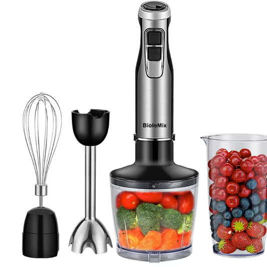 Staafmixer 1200W 4-in-1 – Hand Blender met Hakmolen, Garde en Beker