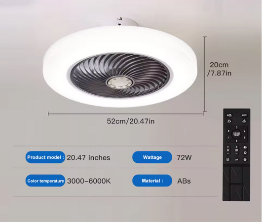 Plafondventilator met LED Lamp – Stil en Afstandsbediening