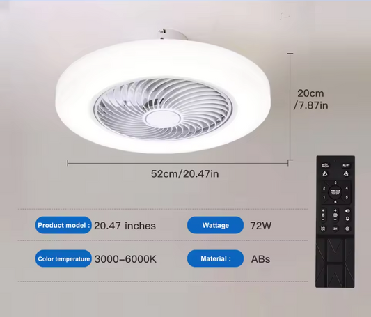 Plafondventilator met LED Lamp – Stil en Afstandsbediening