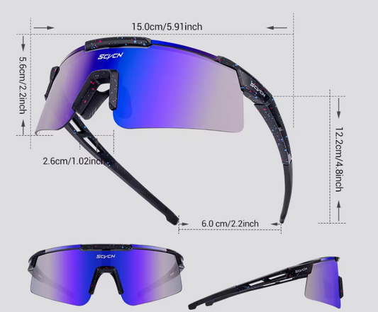 Sportbril Fietsbril – UV400 Bescherming Lichtgewicht Outdoor Zonnebril