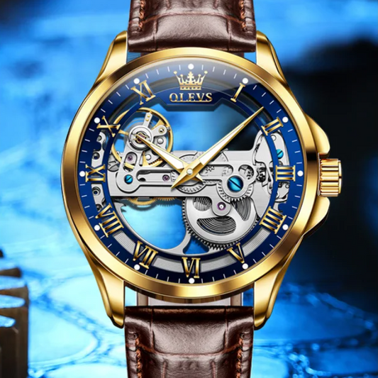 Luxe Automatisch Heren Horloge – Mechanisch met Leren Band