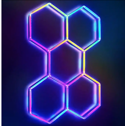 RGB Hexagon LED Plafondlamp – Smart Verlichting met App