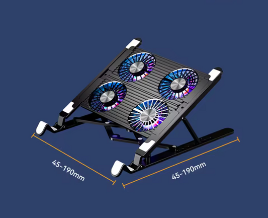 Laptop Koelpad met RGB Fans – Verstelbare en Stille Notebook Stand