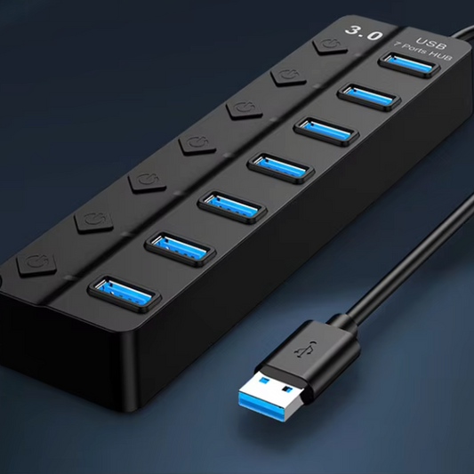USB Hub 4/7 Poorten – USB 3.0/2.0 Splitter met Schakelaars en LED