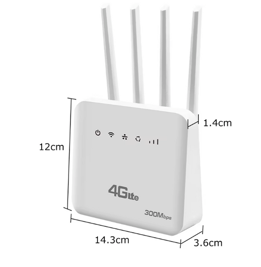 4G LTE WiFi 6 Router met SIM – 300Mbps Draadloze Modem