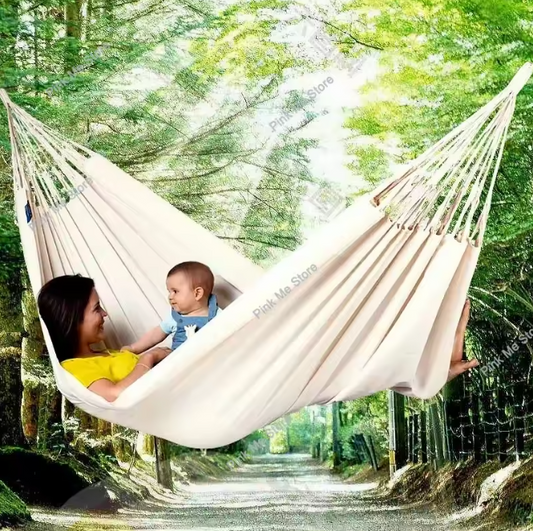 Canvas Hangmat voor 2 Personen – 260×150 cm, Outdoor & Indoor, Draagbaar en Comfortabel