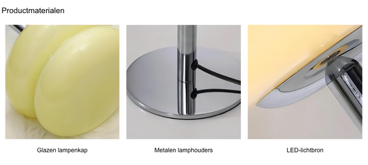 Umberto - Italiaanse Bauhaus Design Glazen Tafellamp