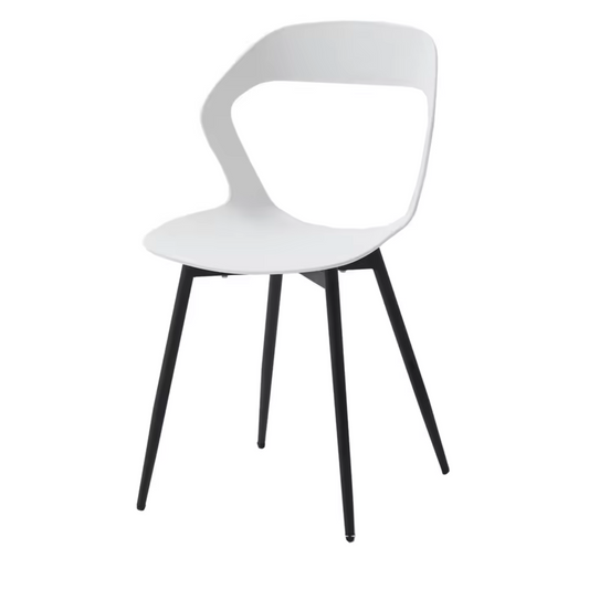 Set van 6 Scandinavische Eetkamerstoelen – Stijlvolle en Comfortabele Stoelen met Metalen Poten (Zwart/Grijs/Wit)