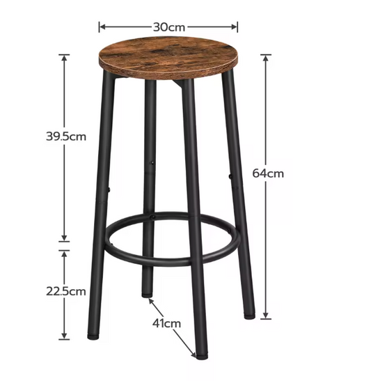 Set van 2 Industriële Barkrukken – Metalen Frame & Voetsteun