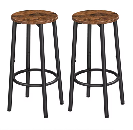 Set van 2 Industriële Barkrukken – Metalen Frame & Voetsteun