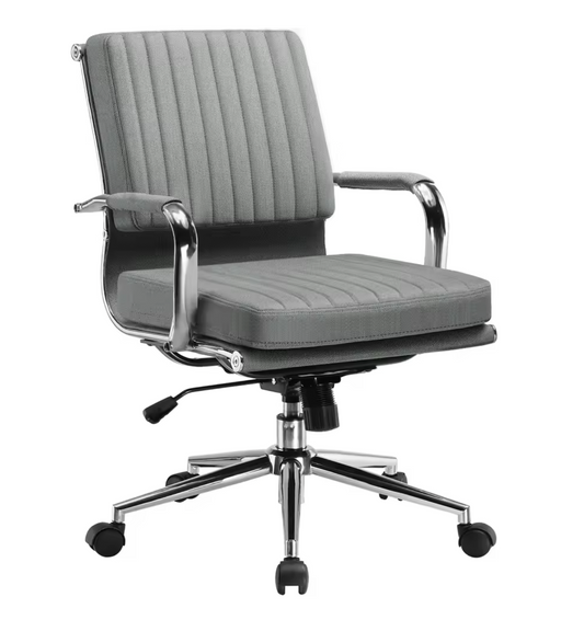 Ergonomische Bureaustoel Wit of Grijs (Teddy) – In Hoogte Verstelbaar – Met Schommelfunctie