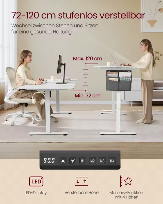 Elektrisch Zit-Sta Bureau 180x80 cm – 4 Geheugenstanden