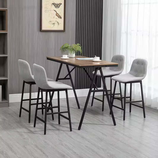 5-delige bartafelset met 4 krukken - Lichtgrijs of Beige