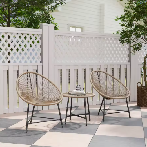 3-delige Balkon Loungeset – Acapulco Stoelen & Glazen Tafel