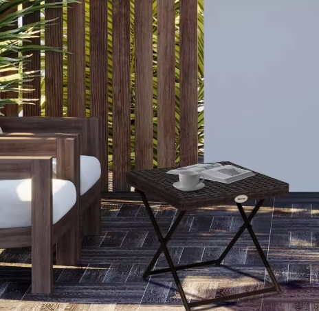 Opvouwbare Polyrotan Bijzettafel – 40x40 cm, Weerbestendig