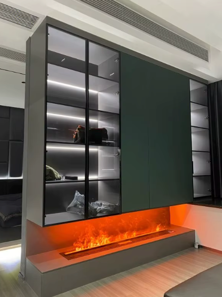 3D waterdamp haard met LED-vlam, geluid en bevochtiger