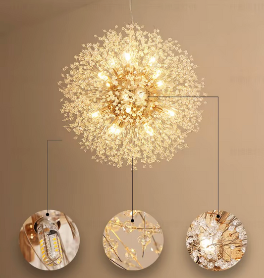 Moderne Paardenbloem LED Hanglamp – Acryl Sterrenhemel Design & Vuurbal Effect