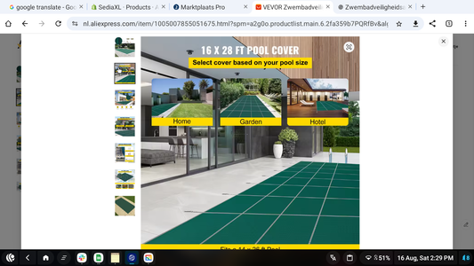 Zwembadveiligheidsafdekking – Rechthoekige Winterafdekking van Stevig Polypropyleen Mesh