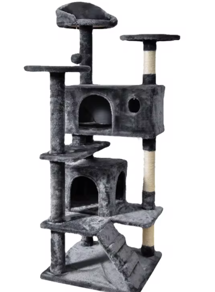 Kattenboom Krabpaal – 132 cm Hoog, Multi-Level & Speelhuis