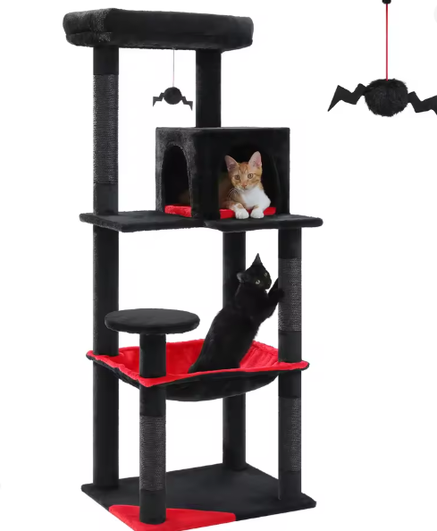 Gotische Kattenboom – Hoge Kattentoren met Hangmat & Condo