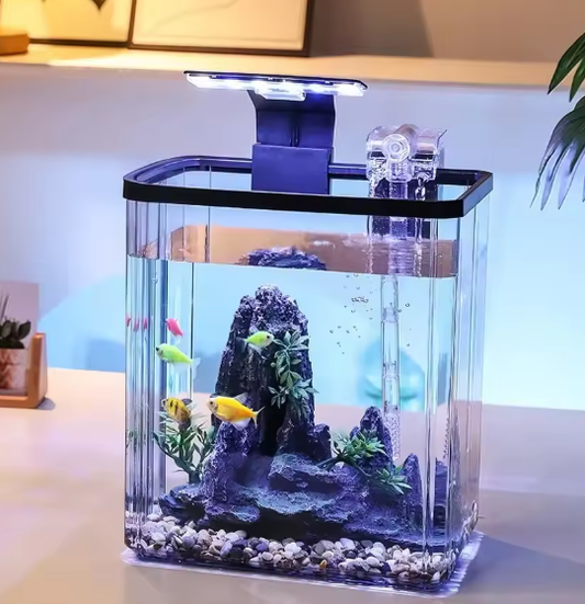 Mini aquarium starterkit – Desktop aquarium met filter & LED