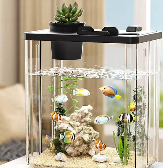 Aquarium Starterkit – Desktop acryl aquarium met pomp & LED