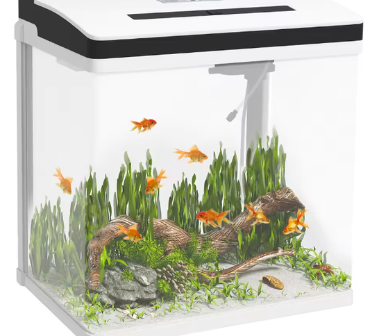 Glazen aquarium starterkit – Met LED-verlichting & filtersysteem