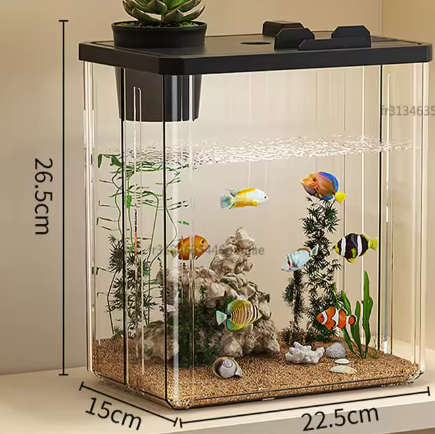 Mini aquarium starterkit – Acryl desktop viskom met pomp & licht