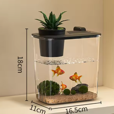 Mini aquarium starterkit – Acryl desktop viskom met pomp & licht