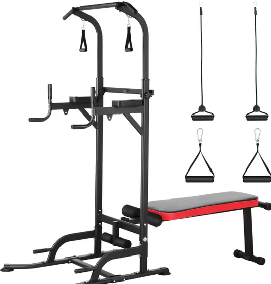 Multifunctionele Power Tower met Verstelbare Trainingsbank – 200kg Capaciteit