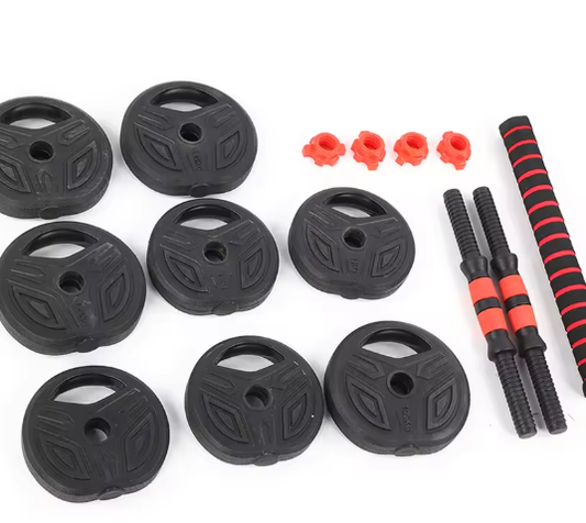 Halterset 10 kg met 40 cm Verbindingsstang – Verstelbare Fitness Dumbbell Set