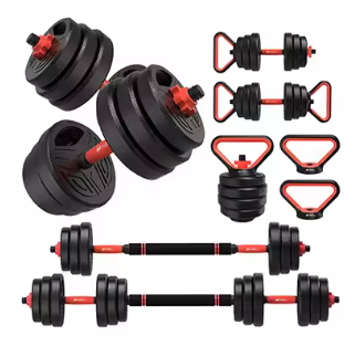 3-in-1 Halter- en Barbellset 20 kg – Verstelbare Dumbbell Fitness Set