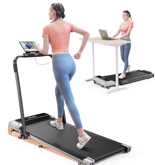 2-in-1 Opvouwbare Loopband – 12 km/u, 2,5 pk Motor, Helling & Brede Riem