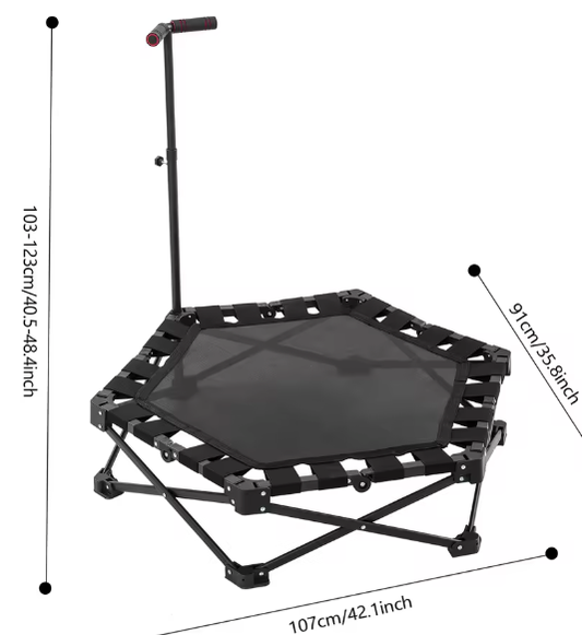 Hexagon Foldable Trampoline – Mini Fitness Trampoline voor Volwassenen