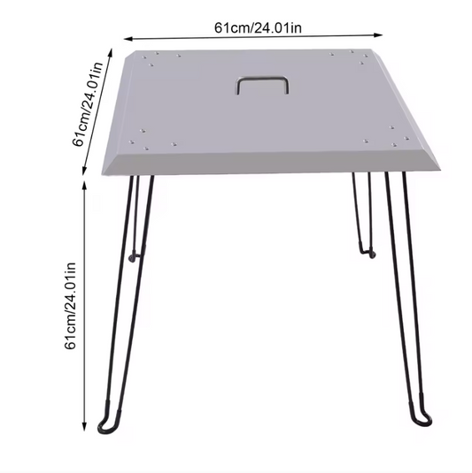 Fire Pit Heat Deflector 61 cm – RVS Warmteverdeler met Handvat voor Vuurkorf en Buitenhaard