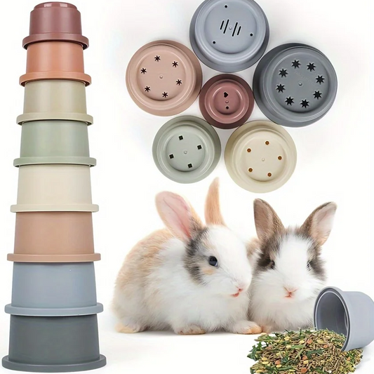 8-Delige Stapelbekers Set – Nest Speelgoed voor Kleine Dieren