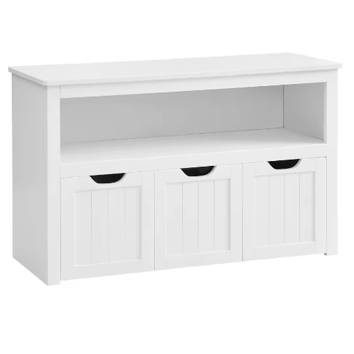 Kinder Opbergkast met Wielen en Opbergbakken – 102x30x60 cm